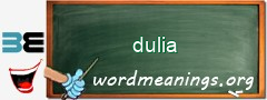 WordMeaning blackboard for dulia